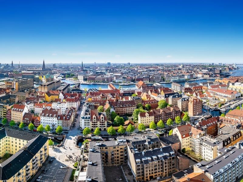 View across the Copenhagen skyline